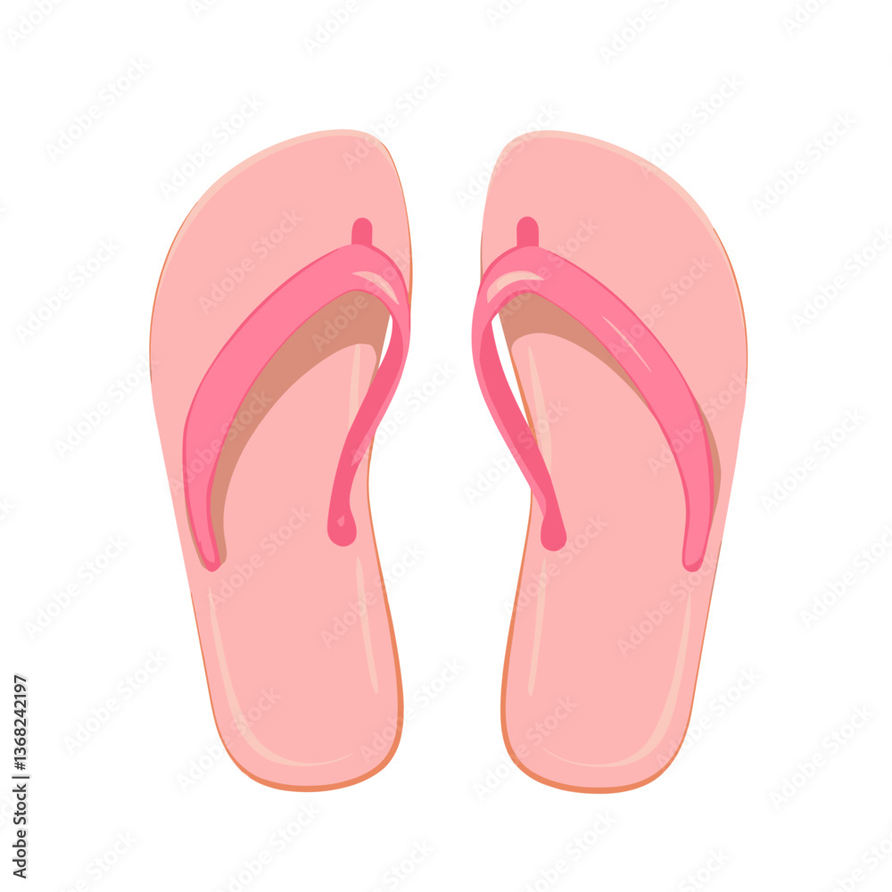 Pink flip flops with glossy straps on white background
Pink flip flops with glossy straps on white background