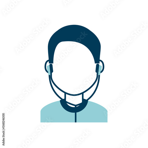 Vector Illustration of a Person Wearing Earphones - Music Listener Avatar Icon