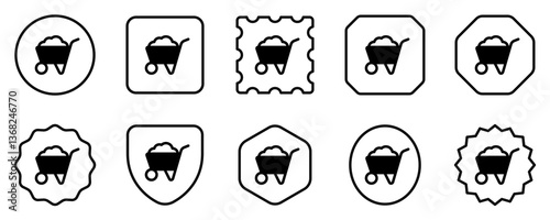Editable wheelbarrow vector icon. Gardening, landscaping, horticulture, construction, industry. Part of a big icon set family. Perfect for web and app interfaces, presentations, infographics, etc