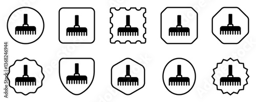 Editable rake vector icon. Gardening, landscaping, horticulture. Part of a big icon set family. Perfect for web and app interfaces, presentations, infographics, etc