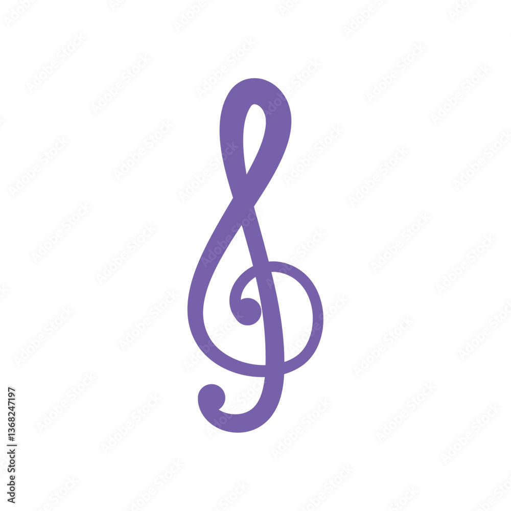 Vector Illustration of a Treble Clef - Musical Symbol Icon Vector Illustration of a Treble Clef - Musical Symbol Icon