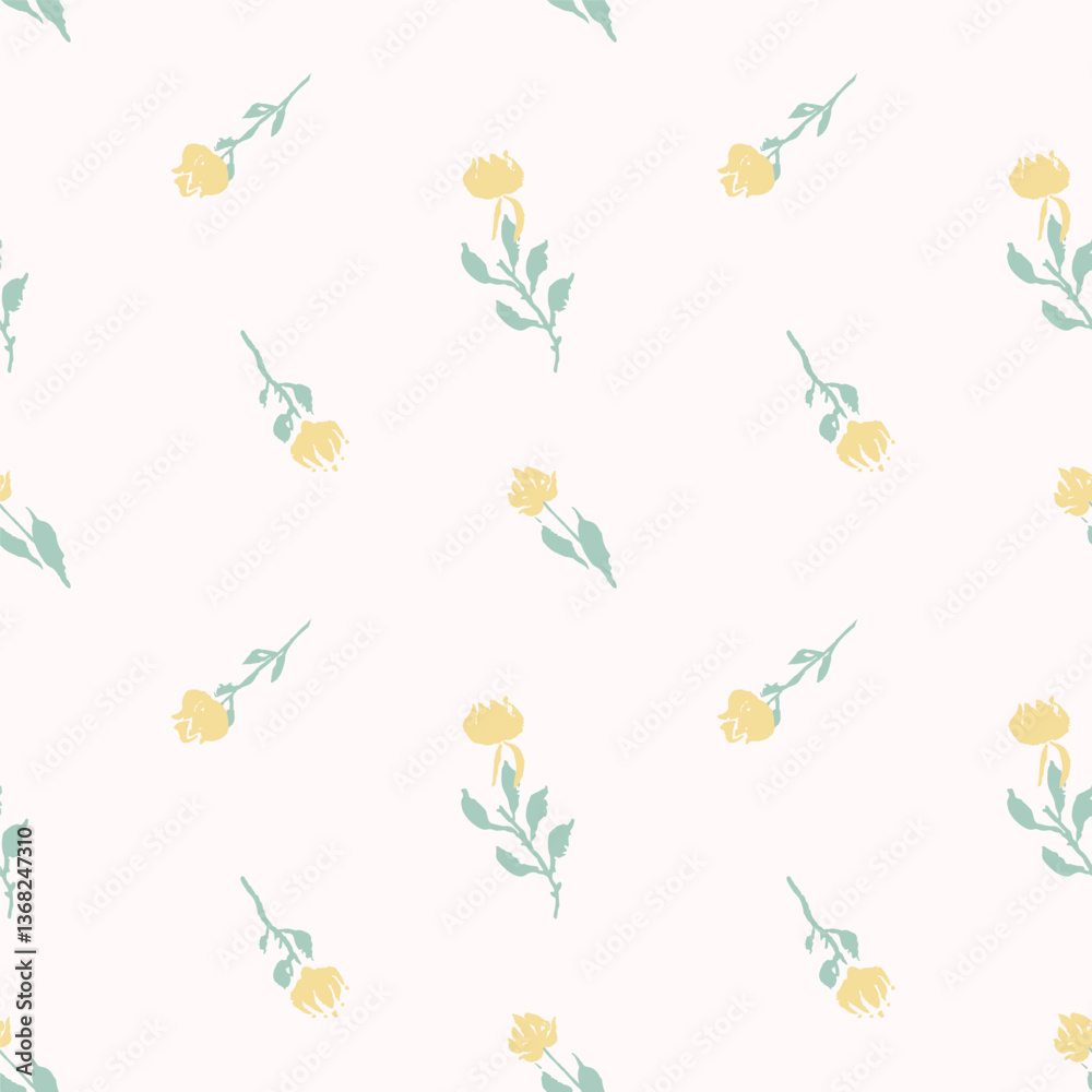 custom made wallpaper toronto digitalSeamless pattern with hand drawn pastel ditsy flowers. Loose botanical repeat background. Rough florals wallpaper.