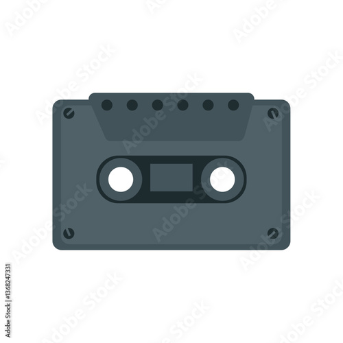 Vector Illustration of a Cassette Tape - Retro Audio Media Icon