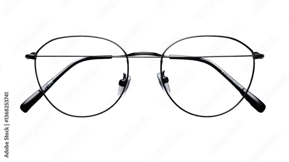 Fototapeta premium Stylish black metal frame eyeglasses isolated on white background