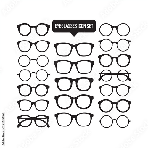 eyeglasses icon black silhouette

