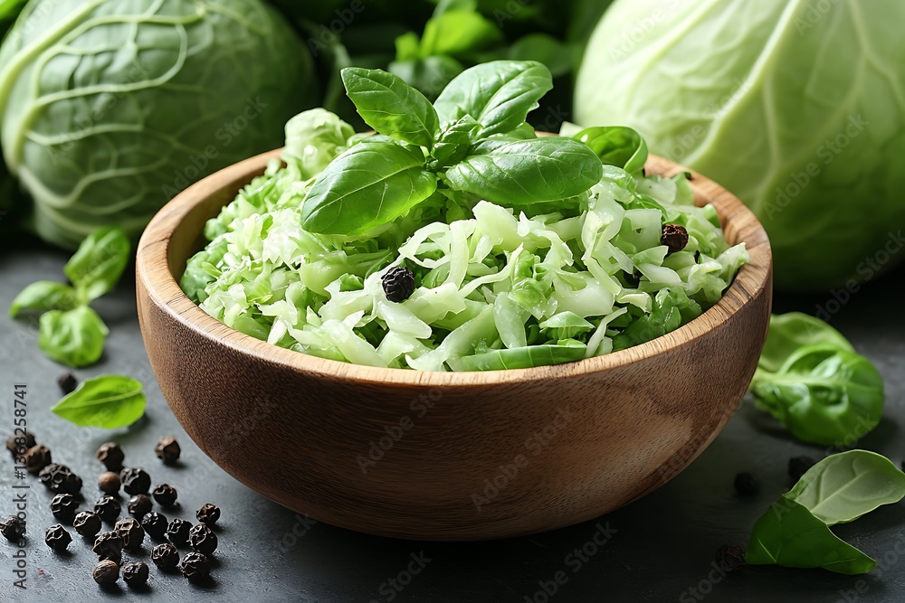 Fresh Cabbage Salad in Bowl. Fresh Cabbage Salad in Bowl.