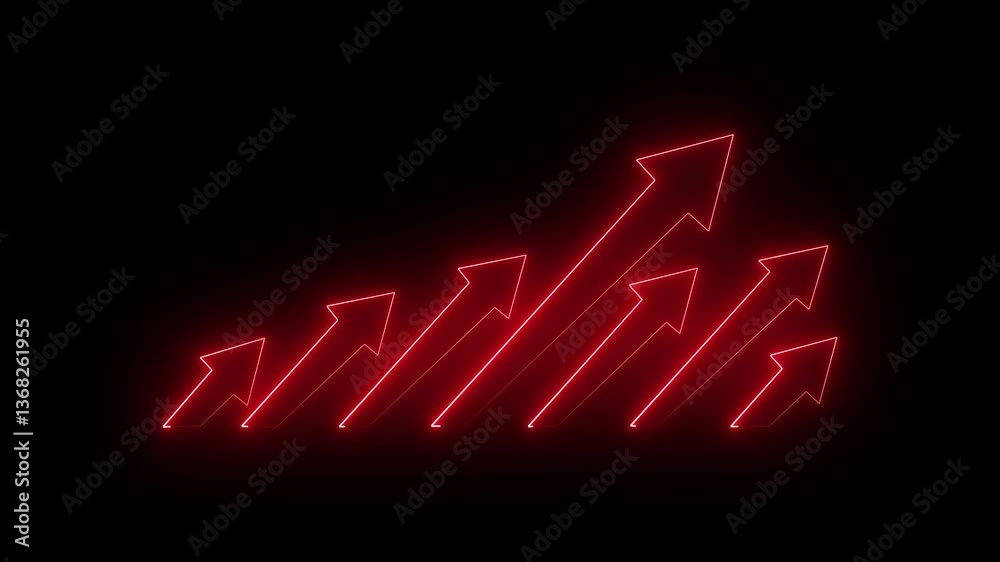 Business Graph Chart Icon Animation Red Abstract neon line business graph animation. Business Graph Chart Icon Animation Red Abstract neon line business graph animation.