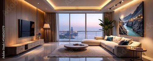 Modern interior design of Bvlgari Lighthouse Dubai luxury apartments, design, luxury photo