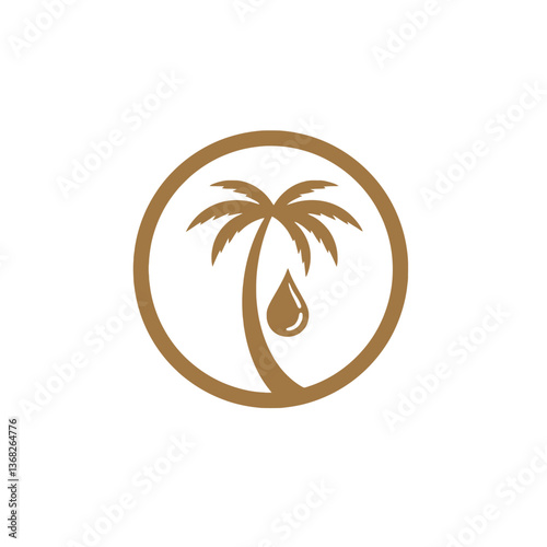 Palm Tree Logo with Oil Drop