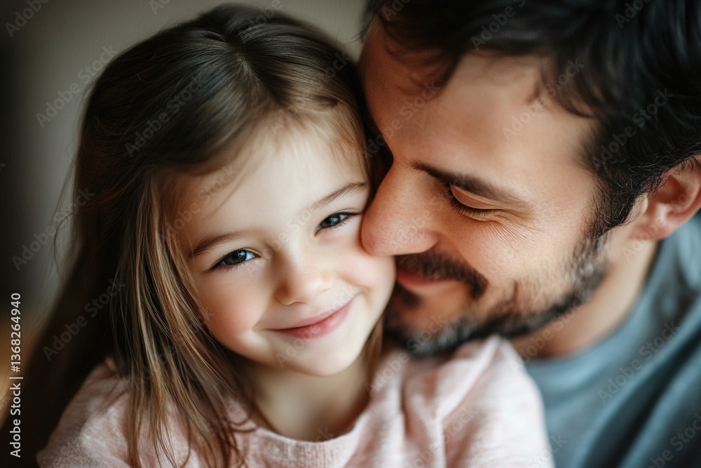 Dad whispering to his daughter, creating genuine moments of joy at home Dad whispering to his daughter, creating genuine moments of joy at home