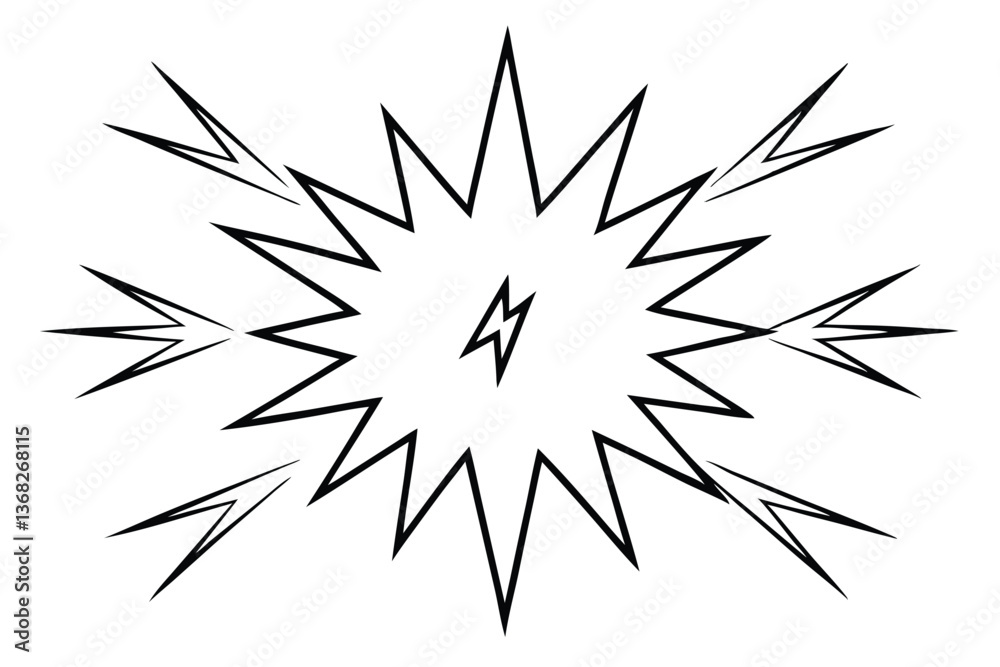 Voltsurge Burst Line Art Illustration Dynamic Design Focus Voltsurge Burst Line Art Illustration Dynamic Design Focus
