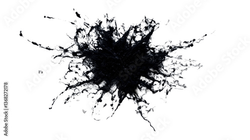 Ink blot explosion illustration artwork graphic design, cut out transparent