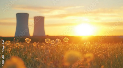 futuristic small modular nuclear reactor symbolizes clean energy innovation, sustainability, and efficiency, highlighting advancements in safety, scalability, and reduced environmental impact