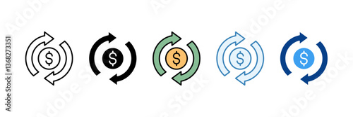 Asset Recovery  Icon Set Multiple Style Collection