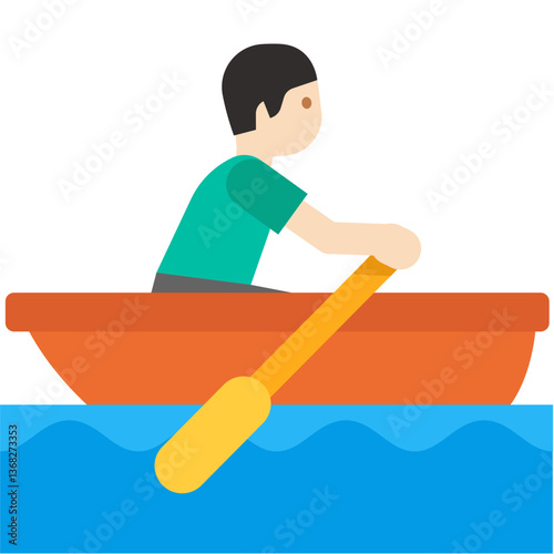 Man Rowing Boat
