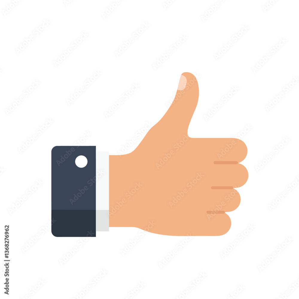 Hand gesture showing thumbs up in minimal flat design style vector art Hand gesture showing thumbs up in minimal flat design style vector art