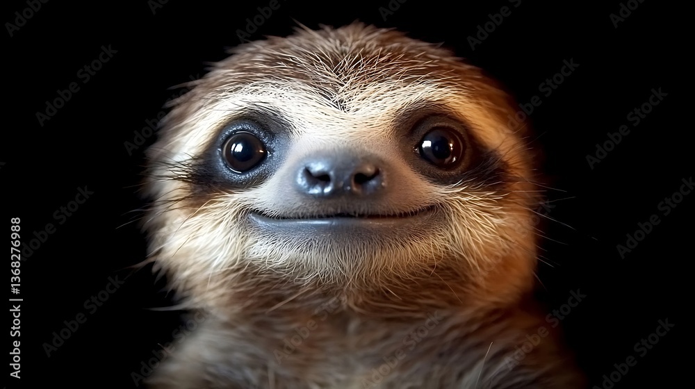 Naklejka premium Baby Sloth Close-up Portrait (1)