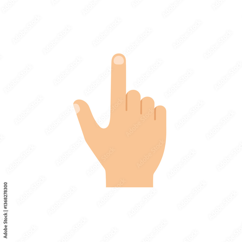 Hand gesture signifying attention in flat design style vector illustration Hand gesture signifying attention in flat design style vector illustration