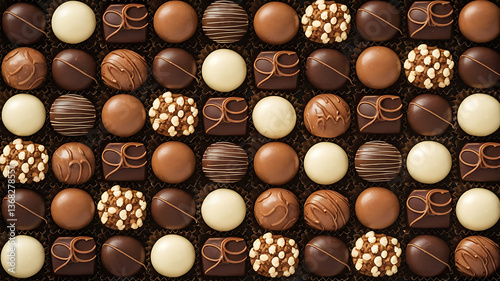 Assorted gourmet chocolates in a box