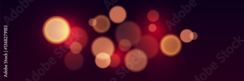 Glowing bokeh particles.Blurred circles.Glitter, sparkles and dust.Vector illustration.EPS 10.