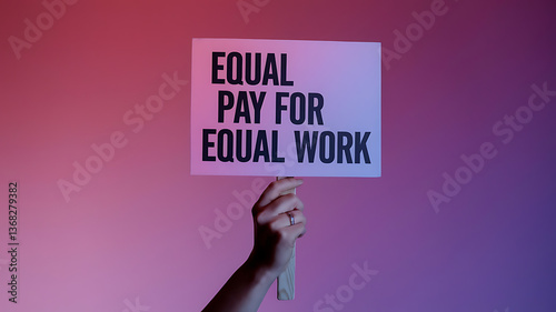 Equal pay for equal work Advocacy poster Social justice Equality concept