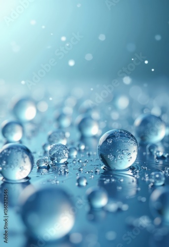 Wallpaper Mural captivating close fresh water drops situated pristine clear creating stunning visual display, aqua, atom, beautiful, beauty, crystal, detail, daylight Torontodigital.ca