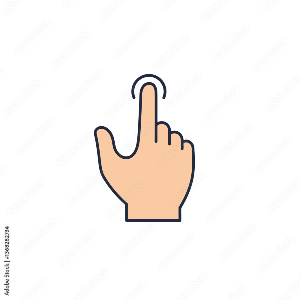 Hand gesture indicating selection in minimal style vector art