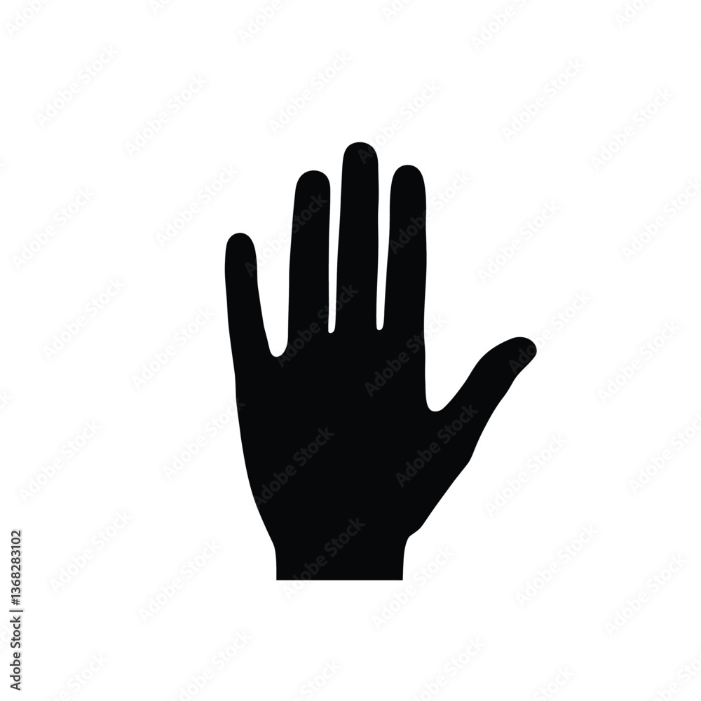 Hand silhouette in minimal flat design showcasing gesture change in vector art Hand silhouette in minimal flat design showcasing gesture change in vector art
