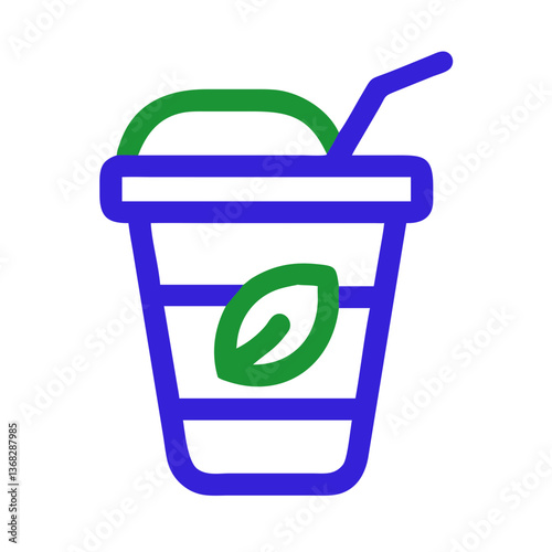 Eco-Friendly Beverage Cup with Straw  icon