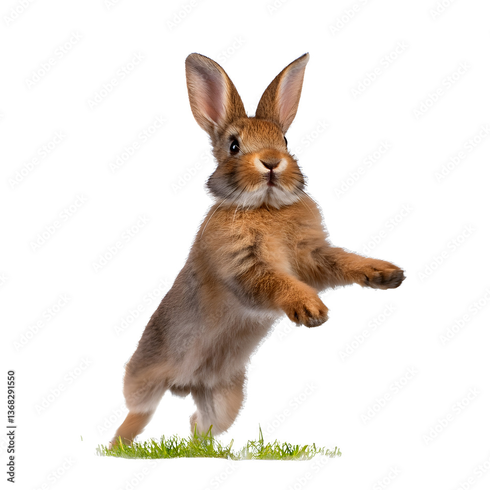 Obraz premium Hyperactive Bunny, isolated on transparent background