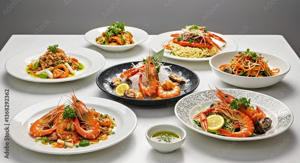 fresh seafood the smell of the ocean closeup sat on table diffrent countrys style clean and white background-gigapixel-standard-scale-_x_PerfectlyClear fresh seafood the smell of the ocean closeup sat on table diffrent countrys style clean and white background-gigapixel-standard-scale-_x_PerfectlyClear