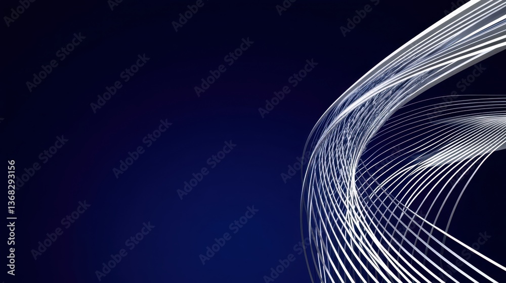 Obraz premium A blue background with white lines that look like they are moving