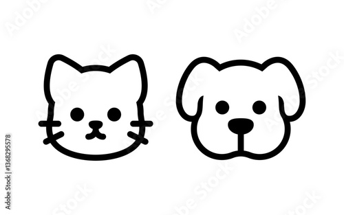Cat and dog head icon.