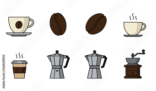 Artistic coffee cup imagery inspiring creative branding and logo designs for coffee shops

