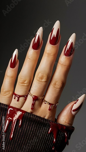 DRIPPING BLOOD - HALLOWEEN NAIL ART 
