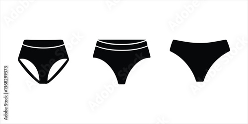 underclothing vector set hand drawn illustration on white background. panties silhouette set.