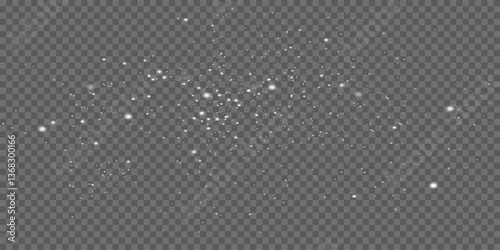 Magic sparkling gold and white dust. Christmas light effect, glitter, lights shine, amazing shimmer effect. Vector.