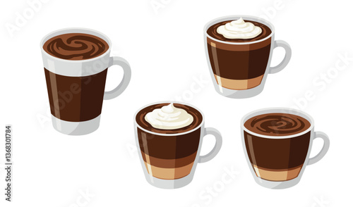 Coffee cup illustrations showcasing creative designs ideal for cafes and coffee shop branding strategies

