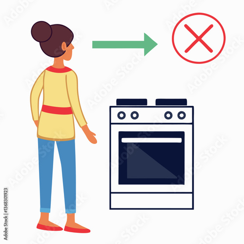 Girl in a gas stove