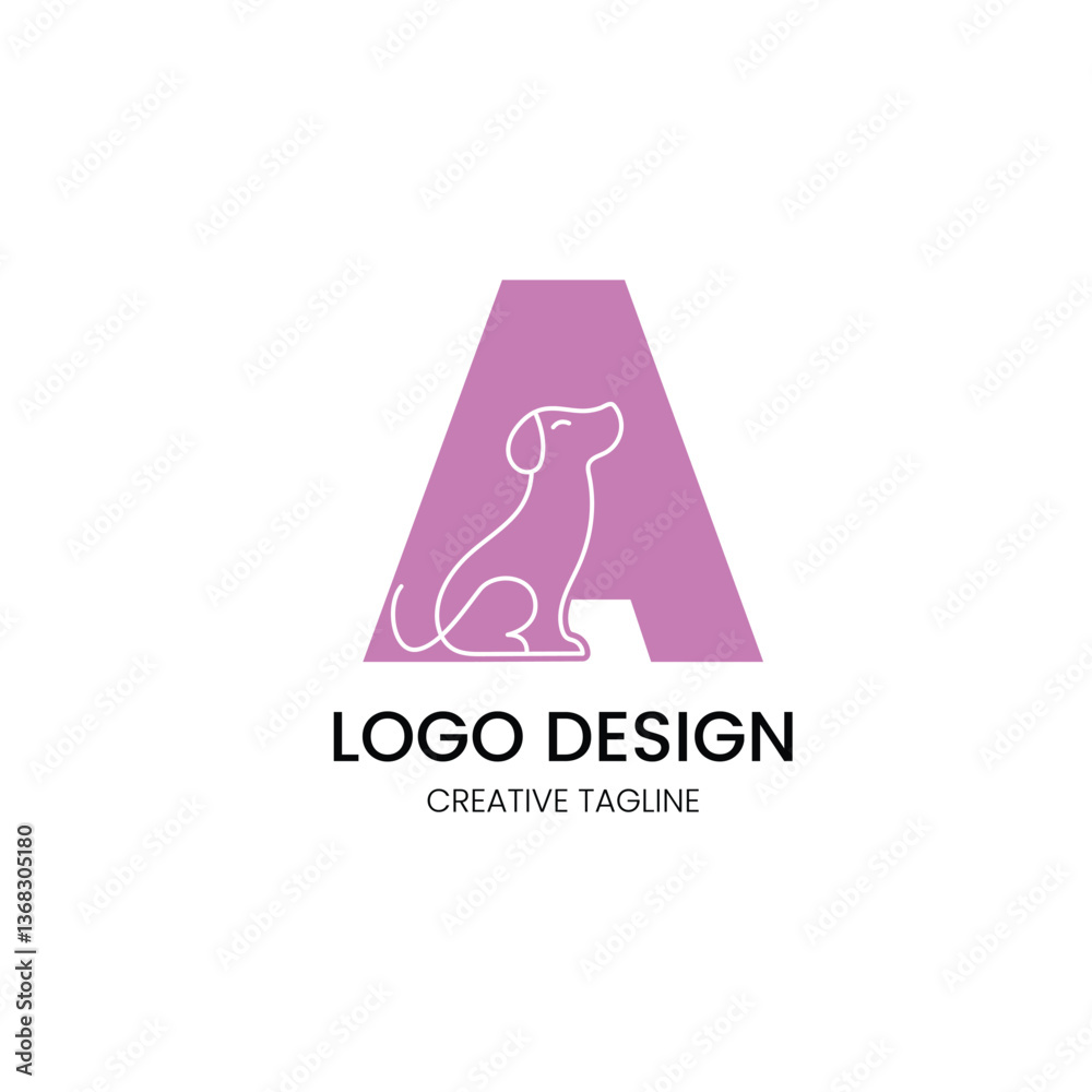 minimalist logo design with a combination of the letter a and a dog minimalist logo design with a combination of the letter a and a dog