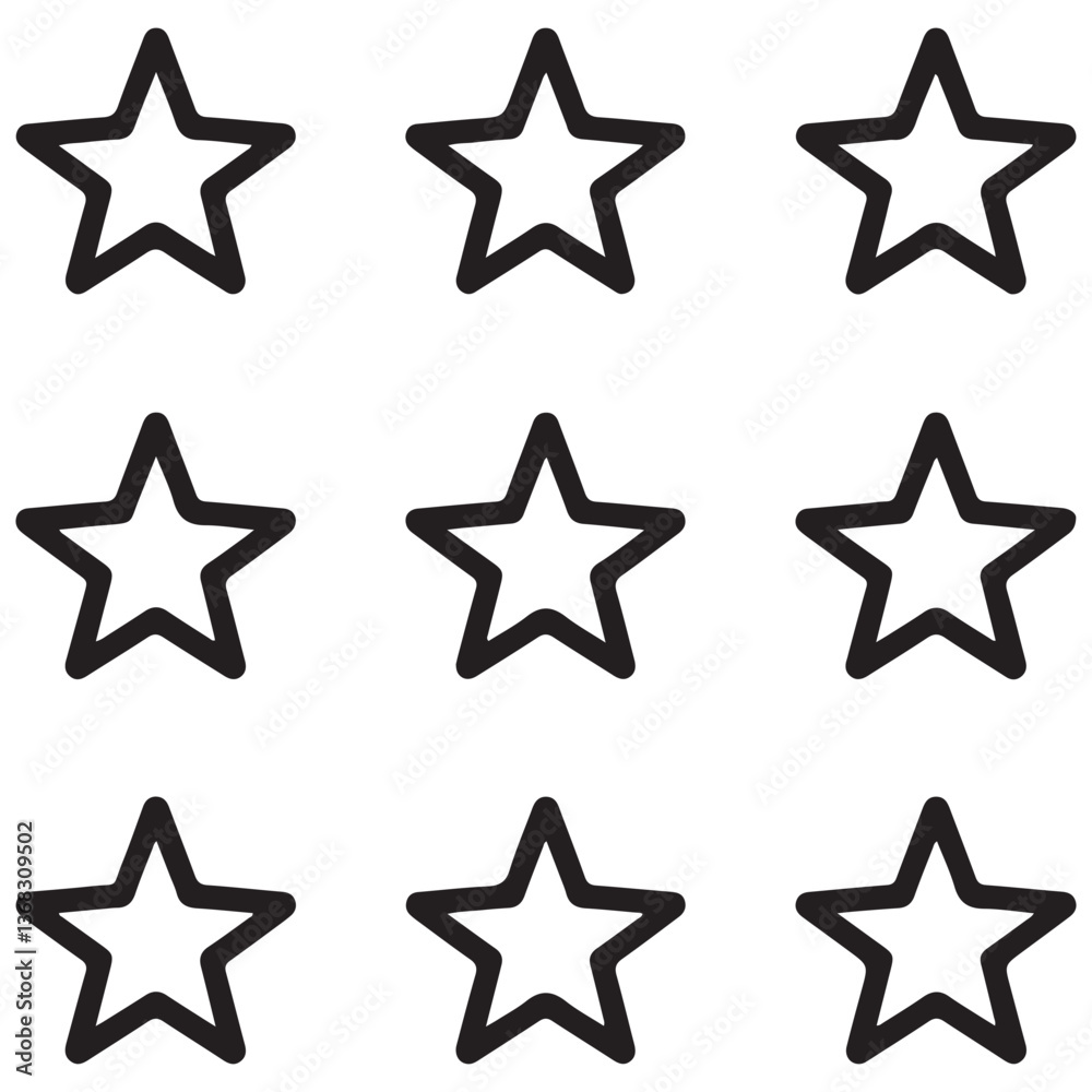 Star vector icons. Set of star symbols Silhouette Vector Black. with white background Star vector icons. Set of star symbols Silhouette Vector Black. with white background