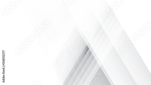 Abstract  white and gray color, modern design stripes background with geometric triangle shape. Vector illustration.