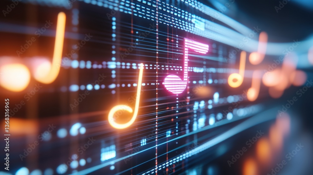 Musical innovation event digital realm visual representation virtual environment abstract view sound and light concept for seo impact Musical innovation event digital realm visual representation virtual environment abstract view sound and light concept for seo impact