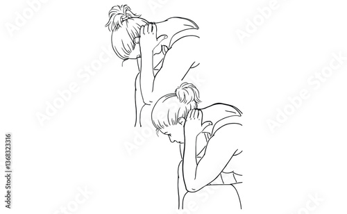 Neck Stretch Exercise Step-by-Step Illustration Proper Posture Guide for Pain Relief & Flexibility