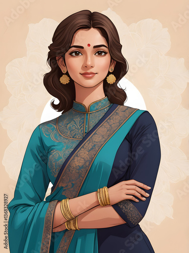 Portrait of a Woman in Traditional Attire