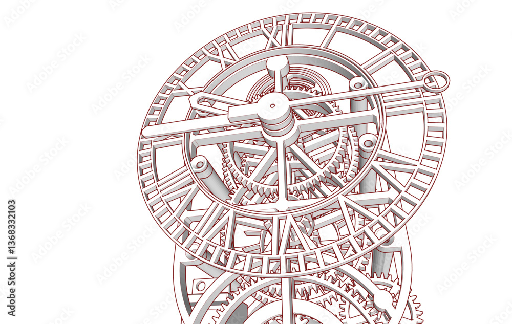 Fototapeta premium clock graphic symbol 3d illustration 