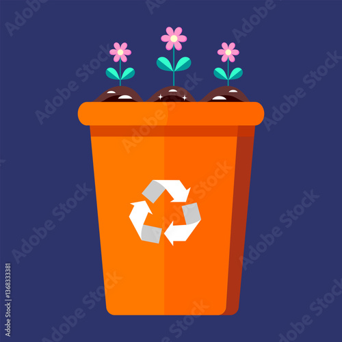 recycle bin with recycle symbol