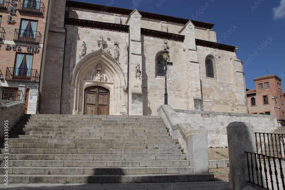 gothic church (san nicolas) in burgos in spain