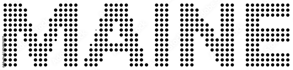 Maine Black Dot Text with Transparent Background Maine Black Dot Text with Transparent Background