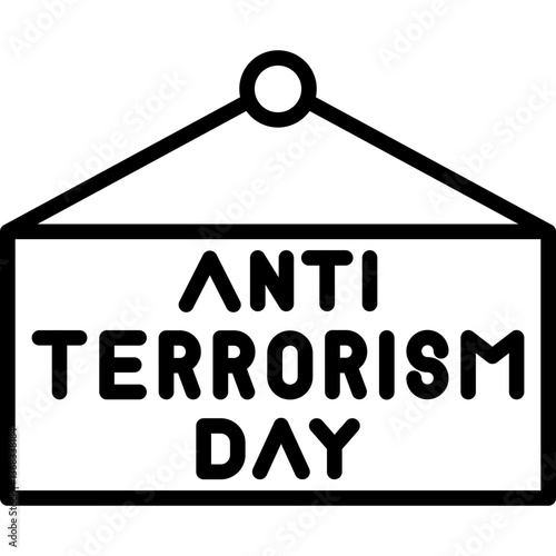 Anti Terrorism Day Icon Vector Element